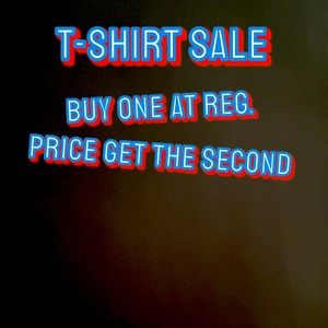 All T-Shirts buy one get one 1/2 off 💲
